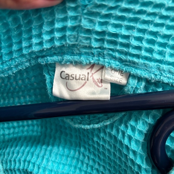 Turquoise Waffle Knit Robe - Picture 7 of 9